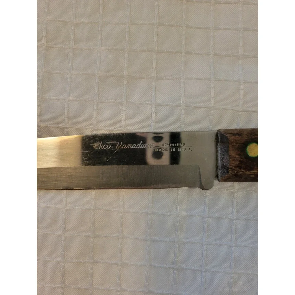 Ekco Vanadium Stainless Steel Utility Knife Wood Handle Made in USA Vintage